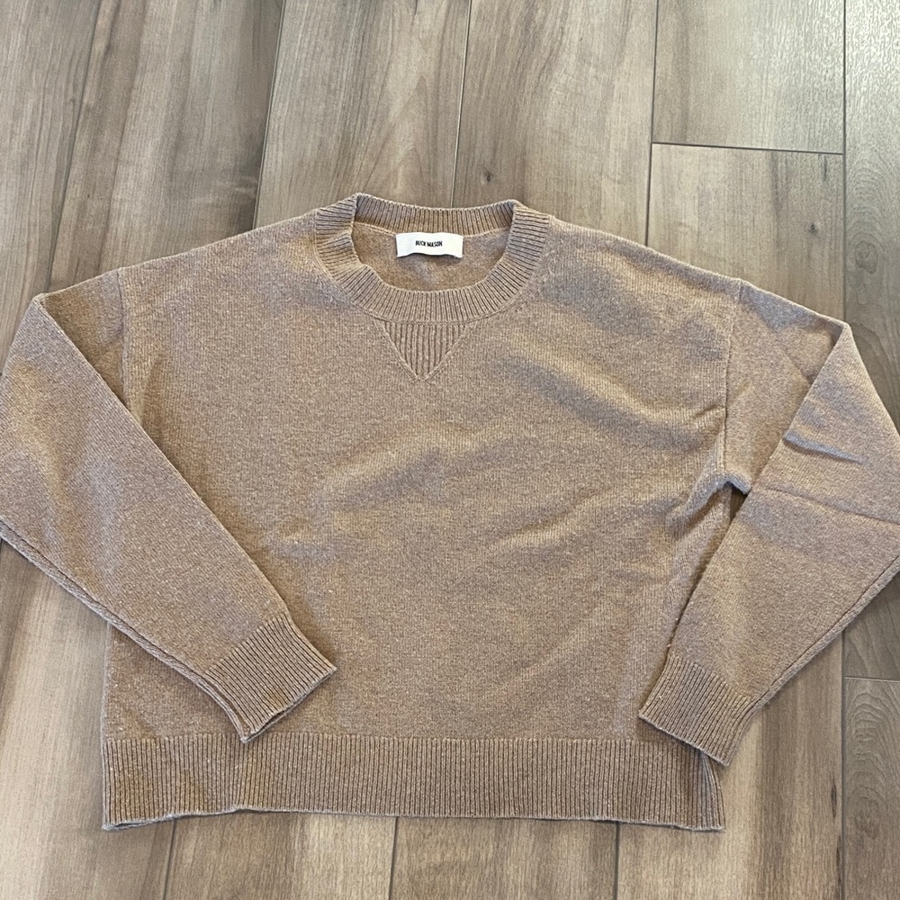 Buck Mason tan sweater. Size medium.